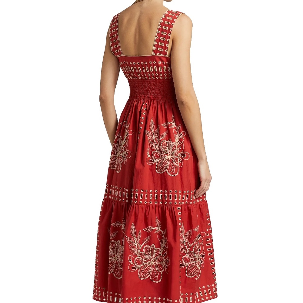 Rails Fawn Embroidered Cotton Midi-Dress in Terracota size S NWT - Picture 5 of 14